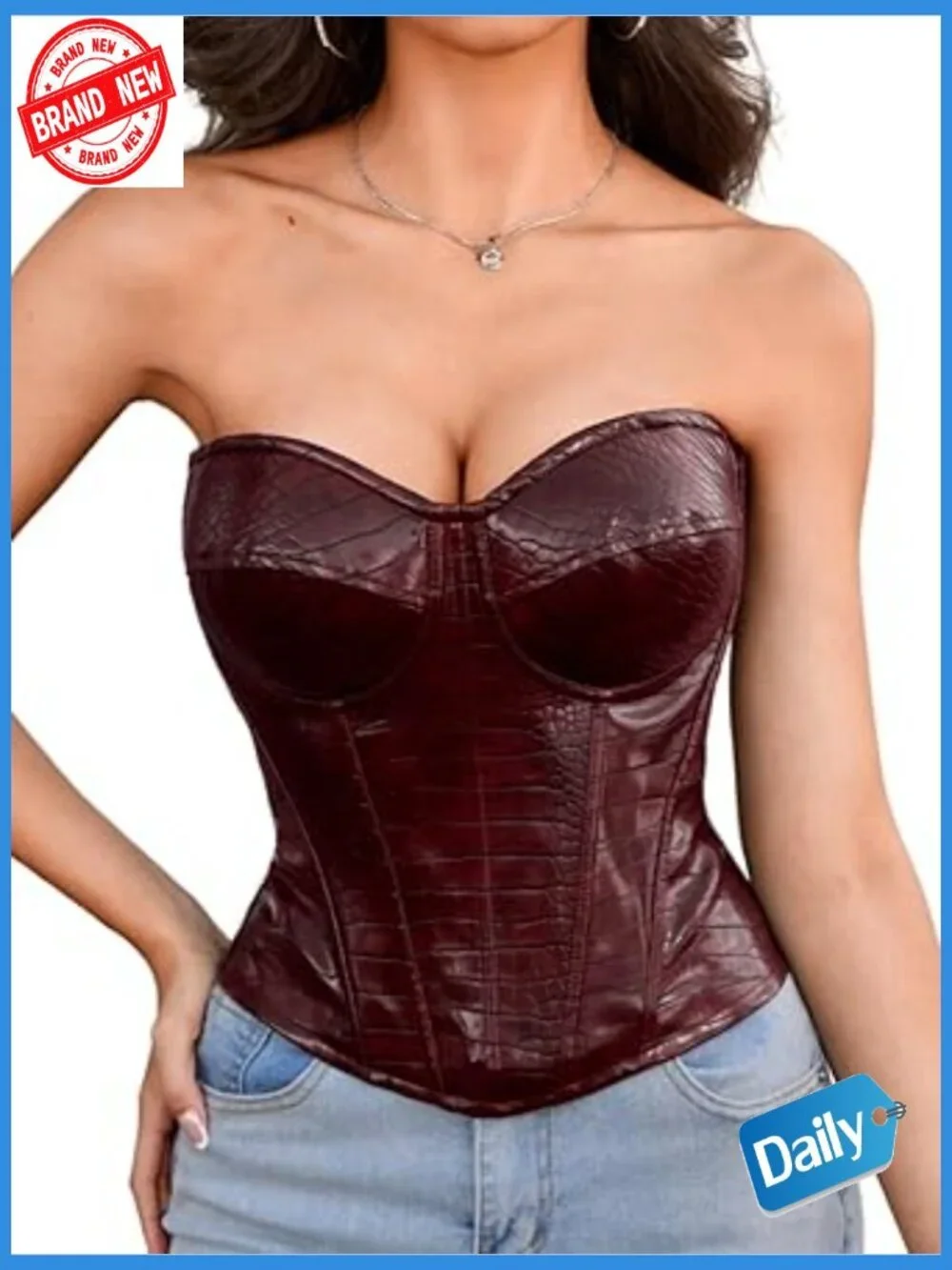 Boned Underwire Corset Bustier with Adjustable Straps
